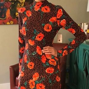 Free People Dramatic full-length Dress in Fall Tones - Brand New!